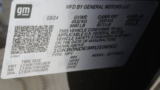 2024 GMC HUMMER EV SUV 1GKB0NDE9RU106002