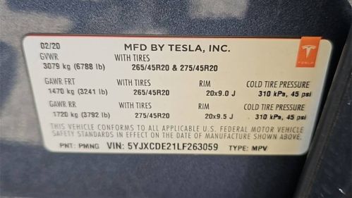 2020 Tesla Model X 5YJXCDE21LF263059