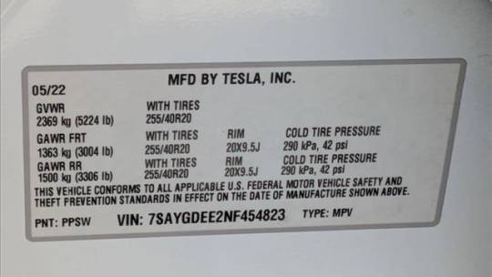 2022 Tesla Model Y 7SAYGDEE2NF454823