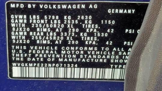 2022 Volkswagen ID.4 WVGKMPE22NP071324