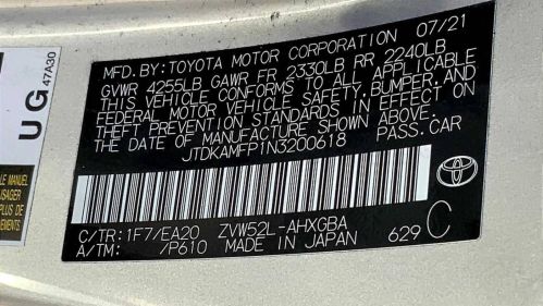 2022 Toyota Prius Prime JTDKAMFP1N3200618