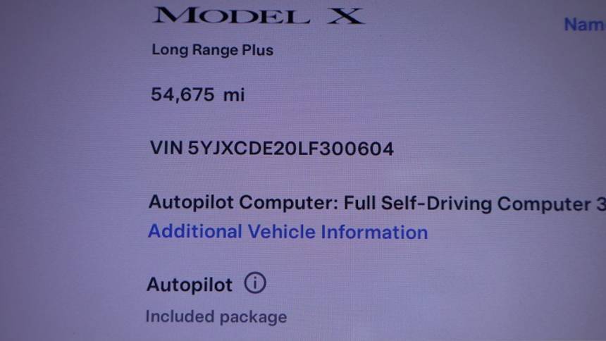 2020 Tesla Model X 5YJXCDE20LF300604