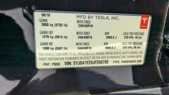 2018 Tesla Model S 5YJSA1E20JF266790