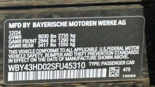 2025 BMW i4 WBY43HD02SFU45310