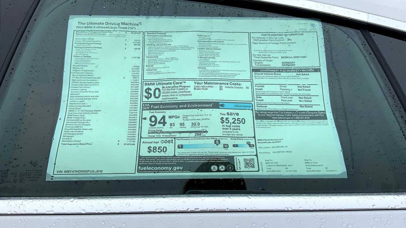 2025 BMW i4 WBY43HD00SFU20938