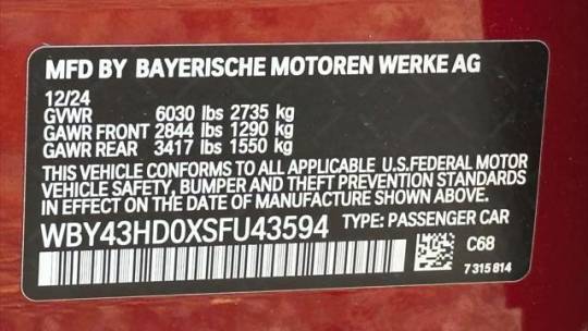 2025 BMW i4 WBY43HD0XSFU43594