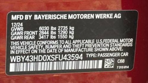 2025 BMW i4 WBY43HD0XSFU43594