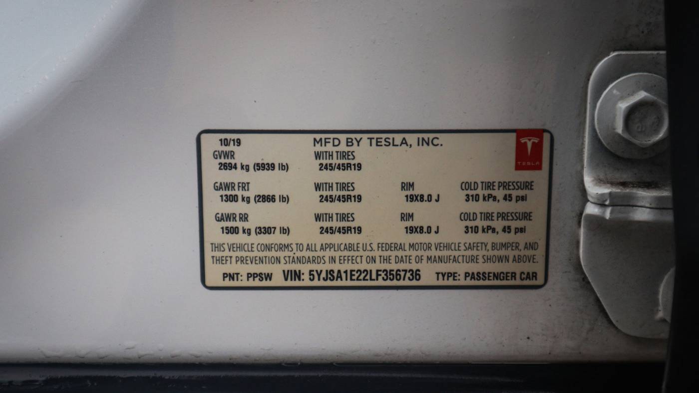 2020 Tesla Model S 5YJSA1E22LF356736