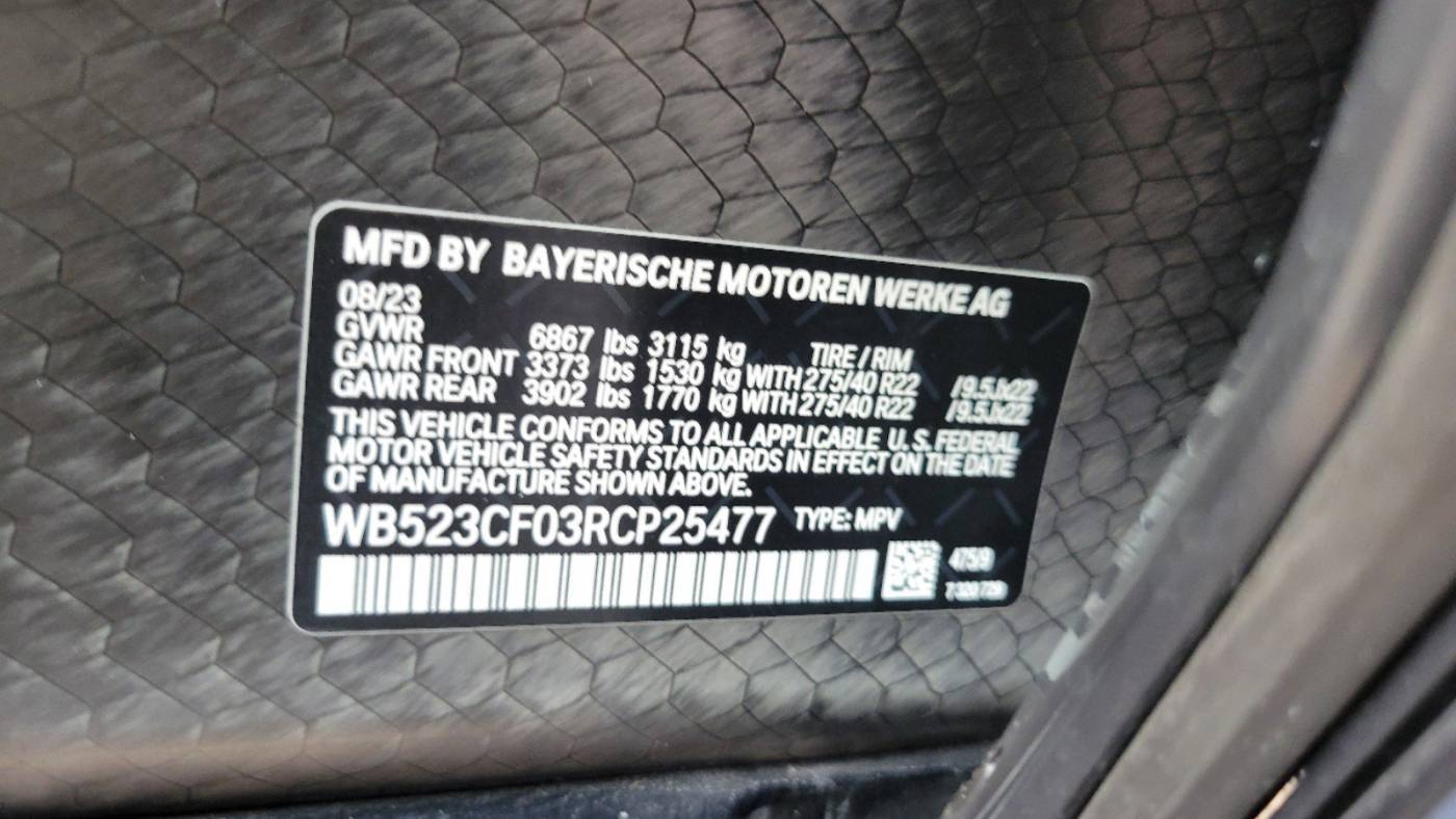 2024 BMW iX WB523CF03RCP25477