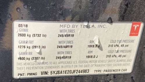 2018 Tesla Model S 5YJSA1E20JF244983