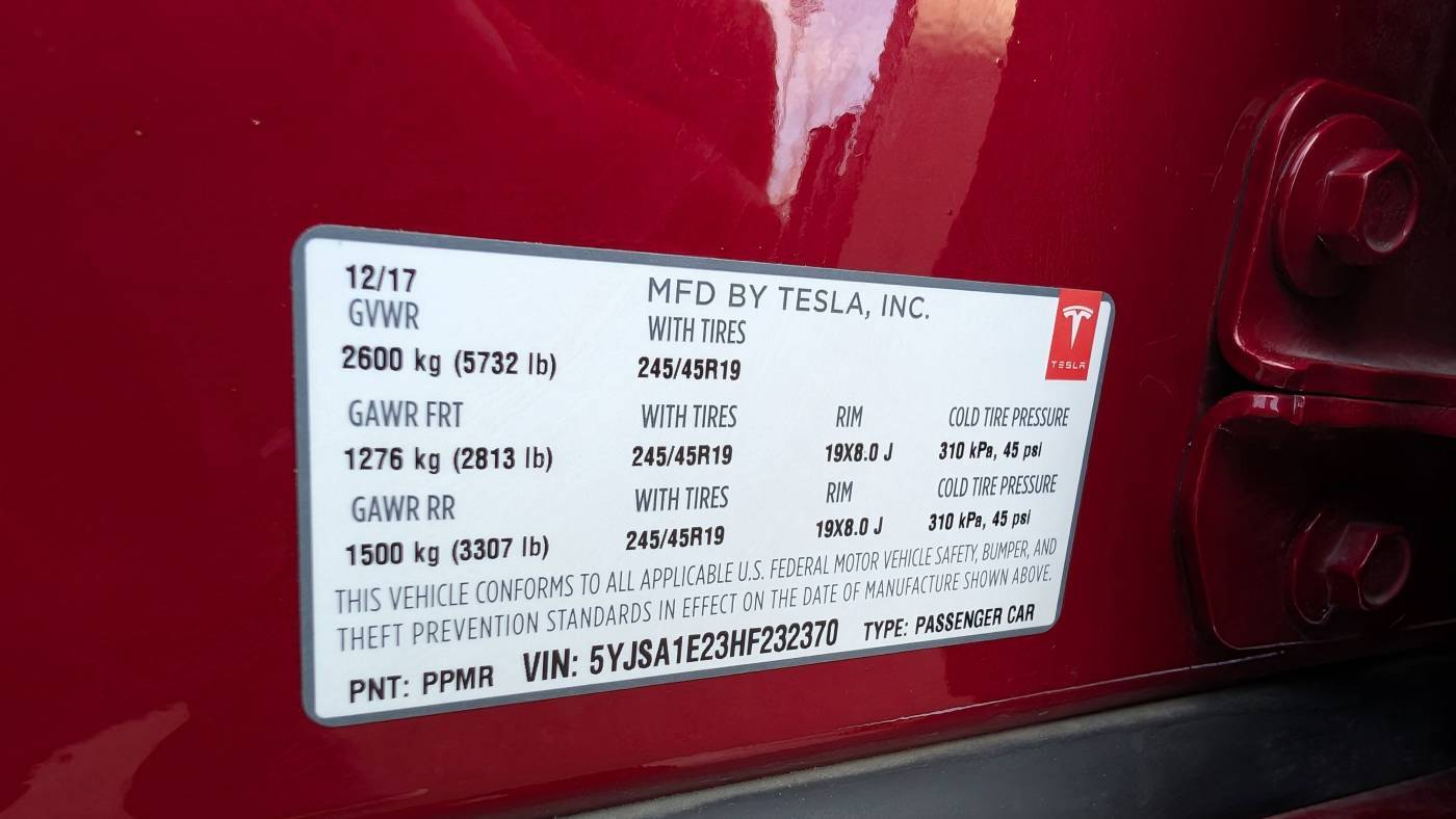 2017 Tesla Model S 5YJSA1E23HF232370