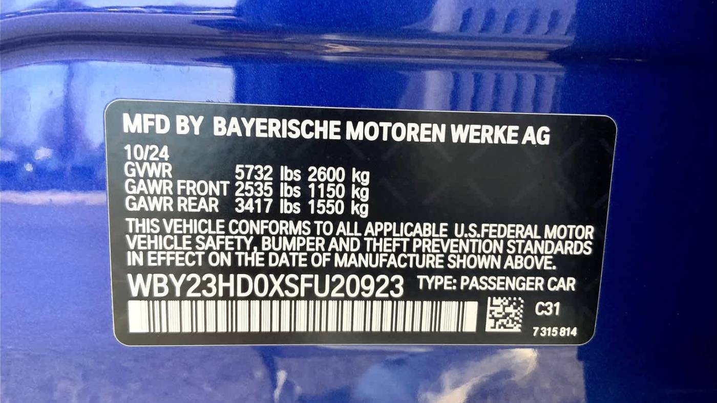 2025 BMW i4 WBY23HD0XSFU20923