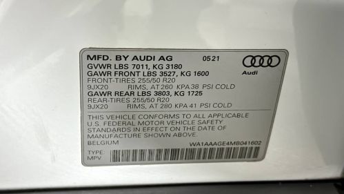 2021 Audi e-tron WA1AAAGE4MB041602