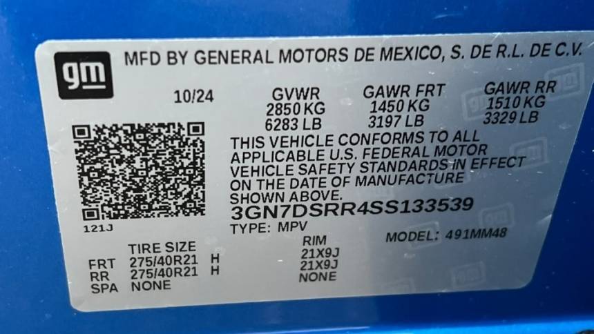 2025 Chevrolet Equinox EV 3GN7DSRR4SS133539