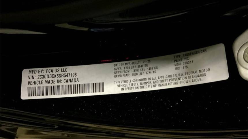 2025 Dodge Charger Daytona 2C3CDBCK8SR547198