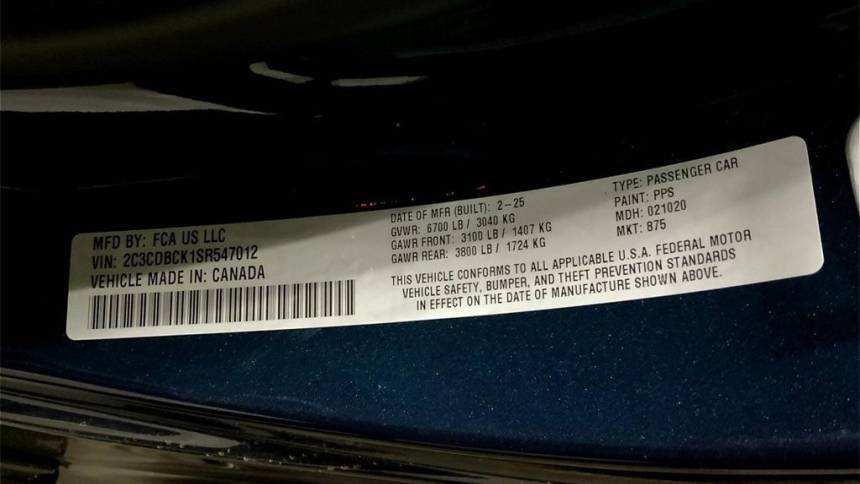 2025 Dodge Charger Daytona 2C3CDBCK1SR547012