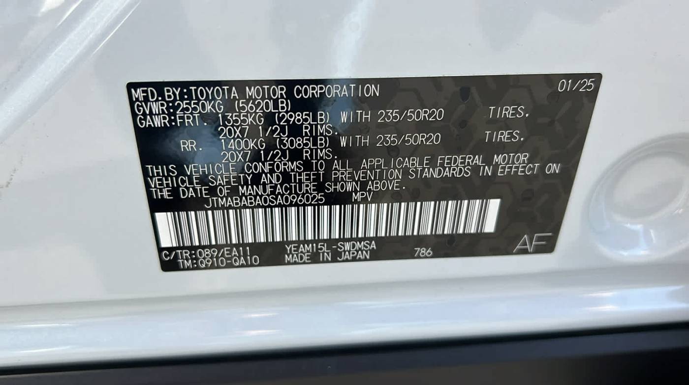 2025 Subaru Solterra JTMABABA0SA096025