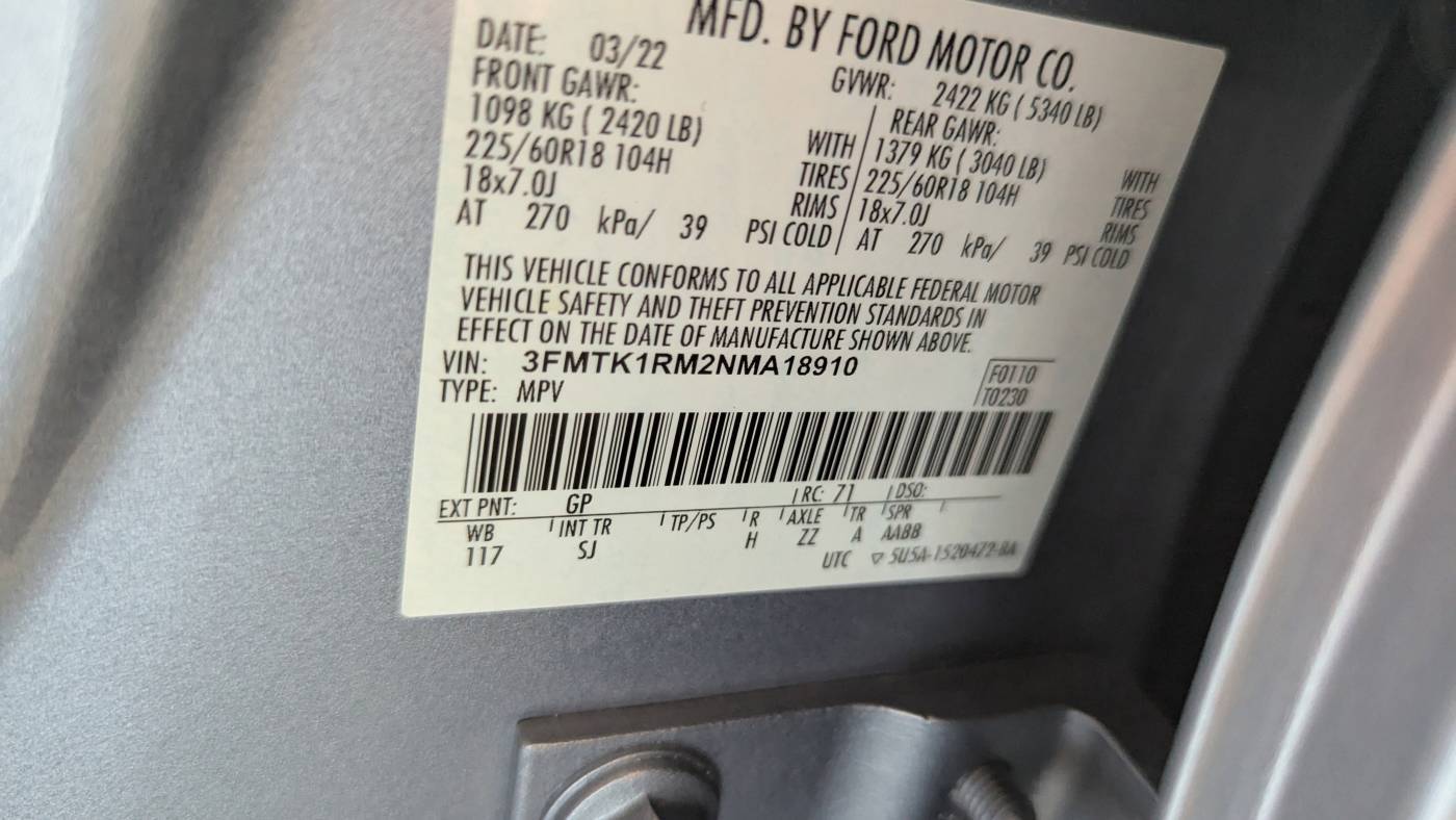 2022 Ford Mustang Mach E 3FMTK1RM2NMA18910