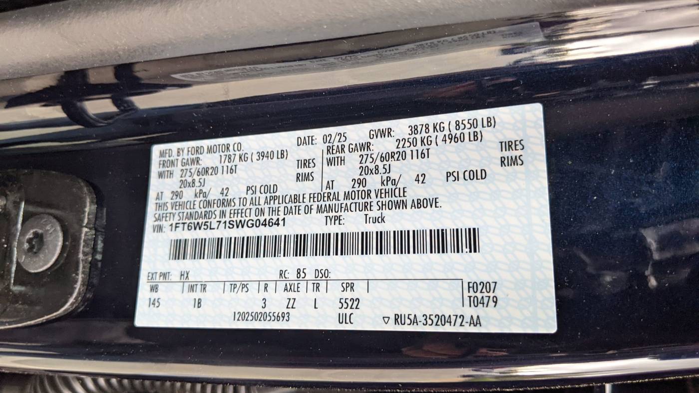 2025 Ford F-150 Lightning 1FT6W5L71SWG04641