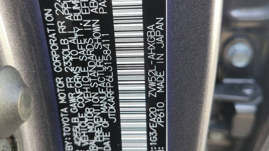 2020 Toyota Prius Prime JTDKARFP6L3158411