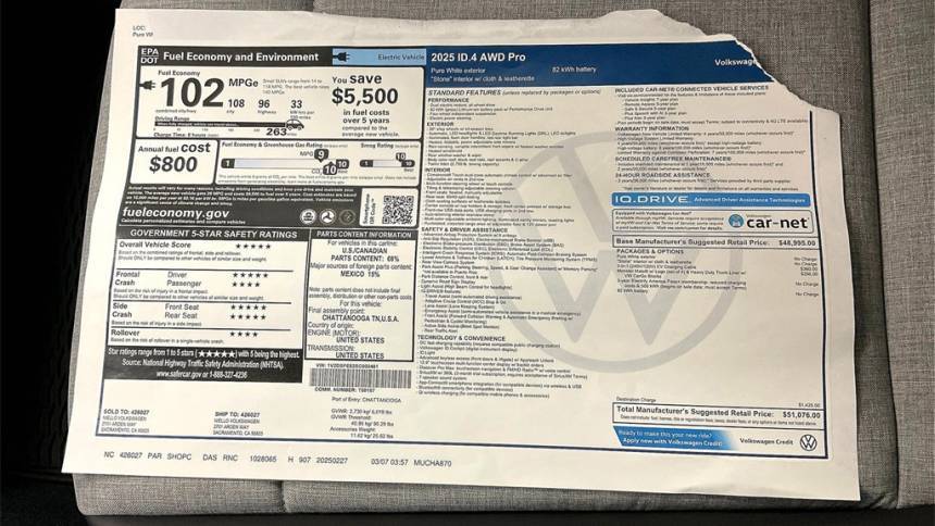 2025 Volkswagen ID.4 1V2DSPE82SC002481