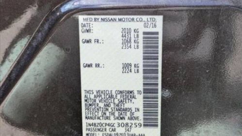 2016 Nissan LEAF 1N4BZ0CP4GC308259