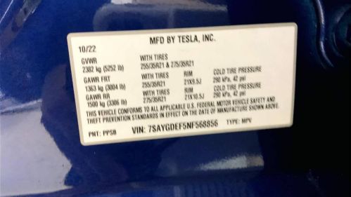2022 Tesla Model Y 7SAYGDEF5NF568856