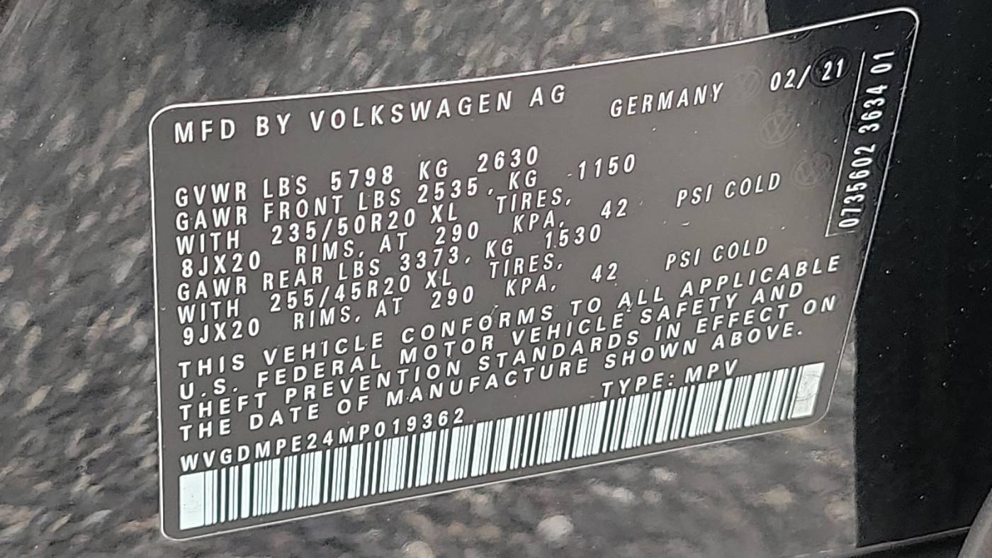 2021 Volkswagen ID.4 WVGDMPE24MP019362
