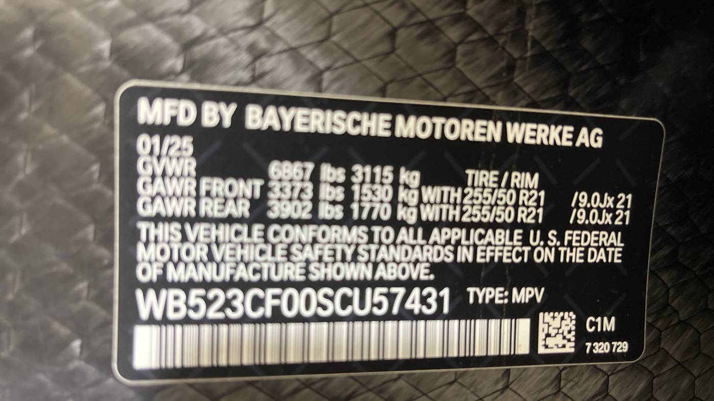 2025 BMW iX WB523CF00SCU57431