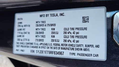 2024 Tesla Model 3 5YJ3E1ET9RF834967
