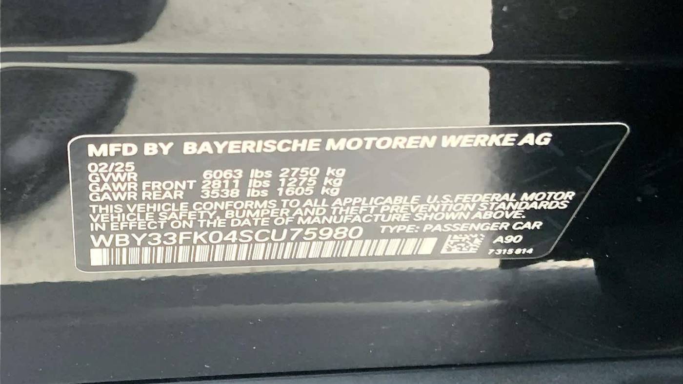 2025 BMW i5 WBY33FK04SCU75980