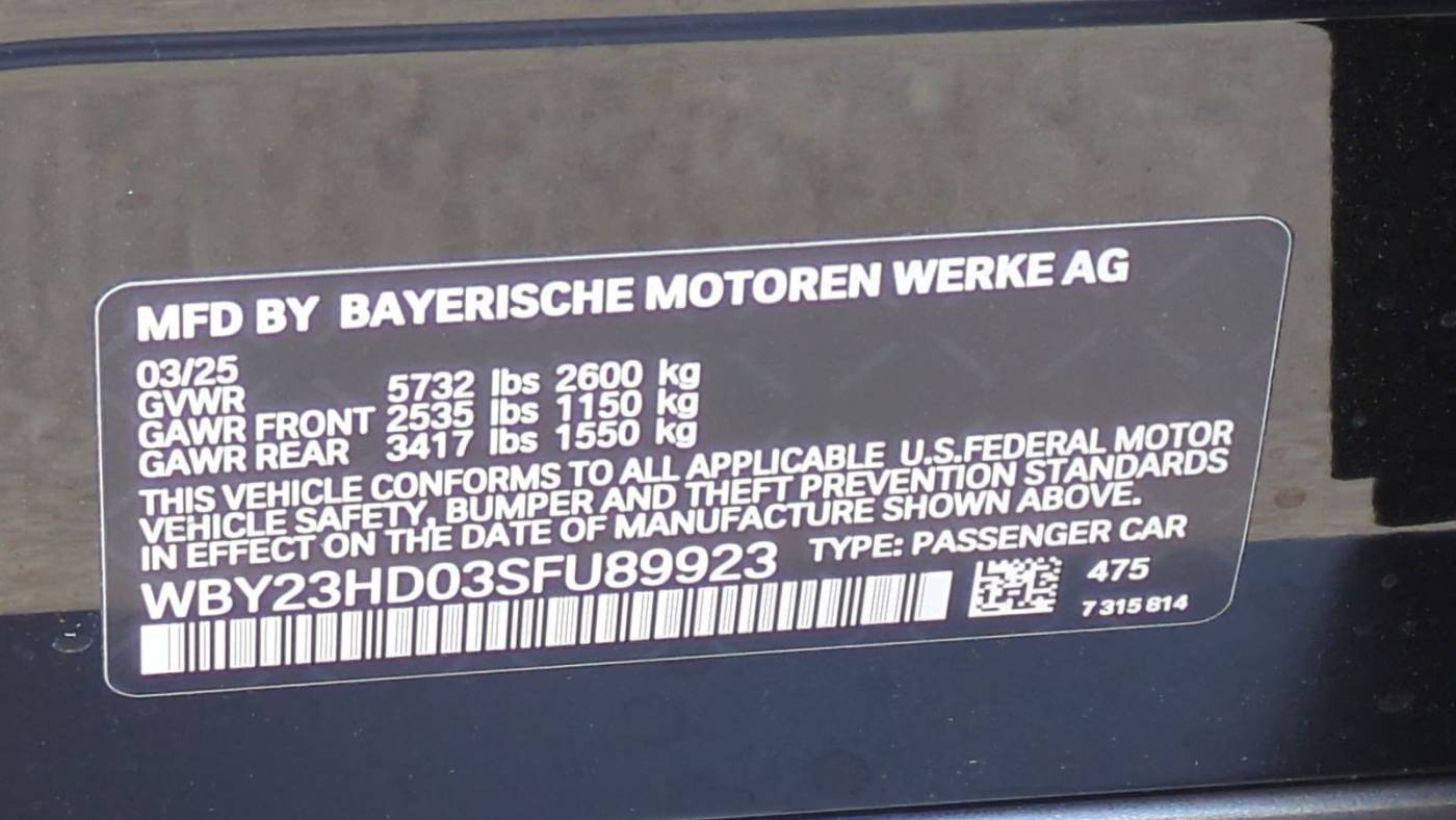 2025 BMW i4 WBY23HD03SFU89923