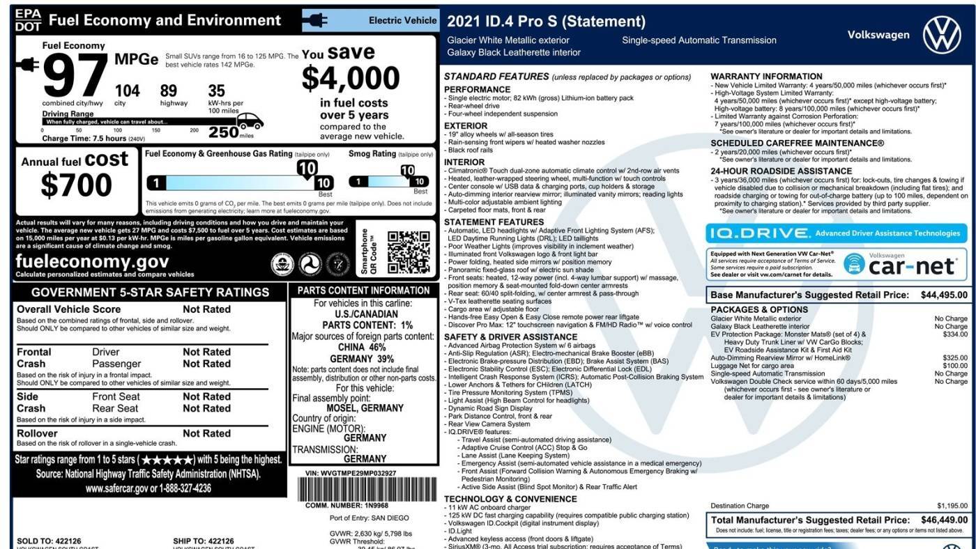2021 Volkswagen ID.4 WVGTMPE29MP032927