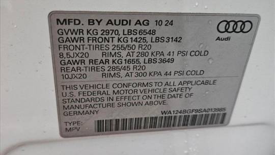 2025 Audi Q6 e-tron WA124BGF9SA013985