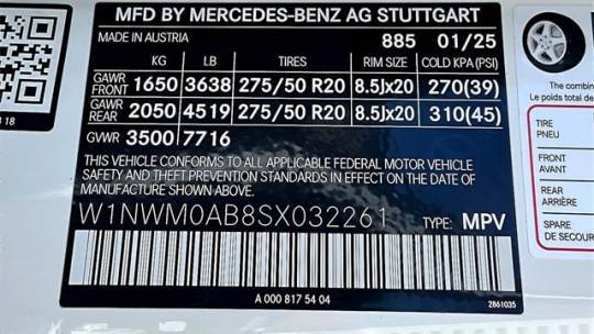 2025 Mercedes Electric G-Class W1NWM0AB8SX032261