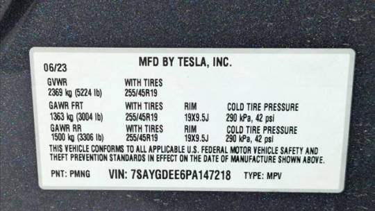 2023 Tesla Model Y 7SAYGDEE6PA147218