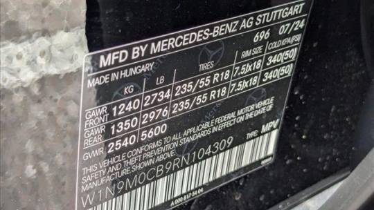 2024 Mercedes EQB W1N9M0CB9RN104309