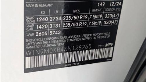 2025 Mercedes EQB W1N9M0KB4SN128265