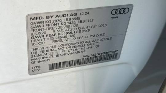 2025 Audi Q6 e-tron WA134BGF5SA023692