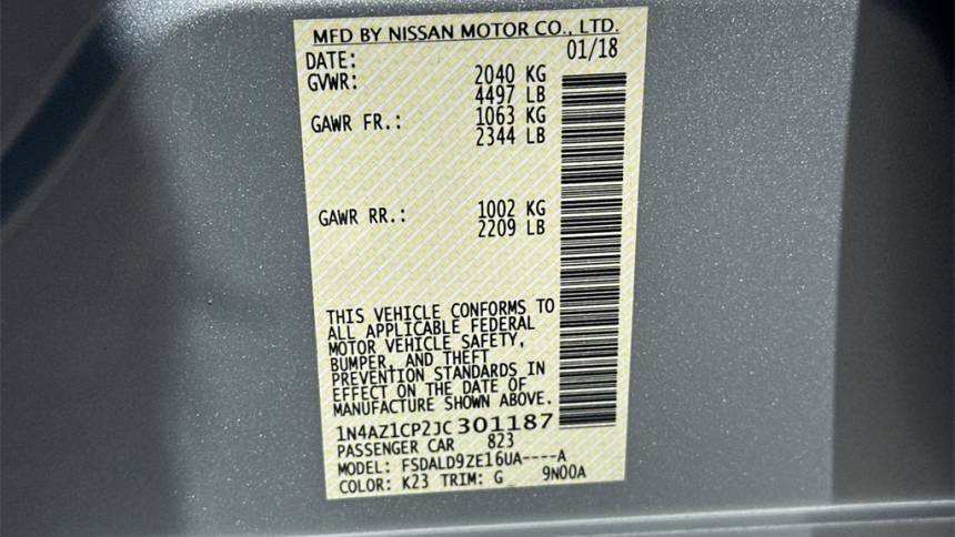 2018 Nissan LEAF 1N4AZ1CP2JC301187