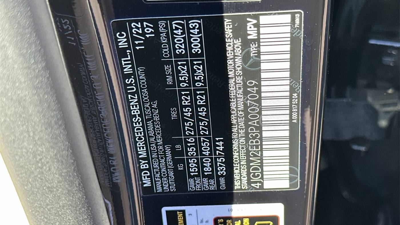 2023 Mercedes EQS SUV 4JGDM2EB3PA007049