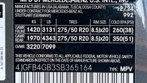 2025 Mercedes GLE 4JGFB4GB3SB365164