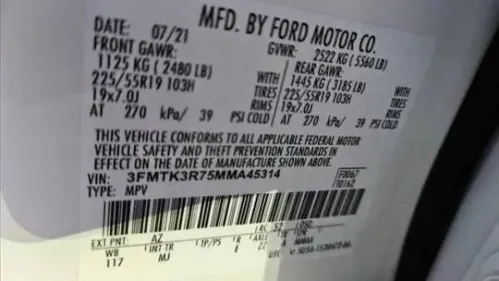 2021 Ford Mustang Mach E 3FMTK3R75MMA45314