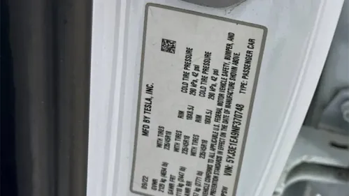 2022 Tesla Model 3 5YJ3E1EA9NF370748