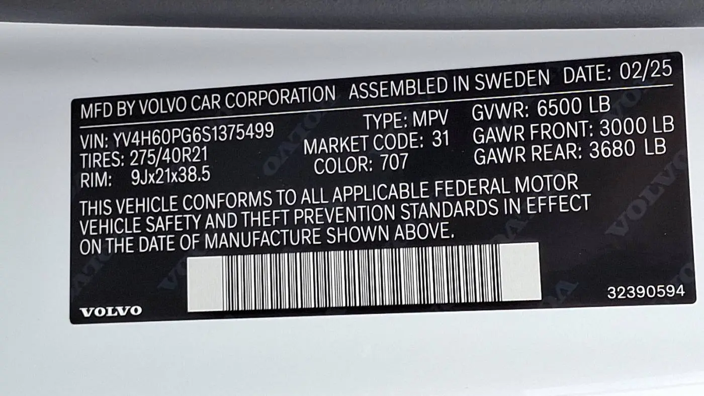 2025 Volvo XC90 YV4H60PG6S1375499