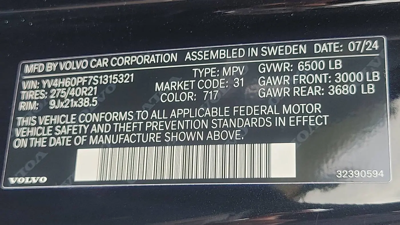 2025 Volvo XC90 YV4H60PF7S1315321