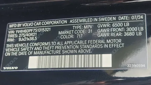 2025 Volvo XC90 YV4H60PF7S1315321