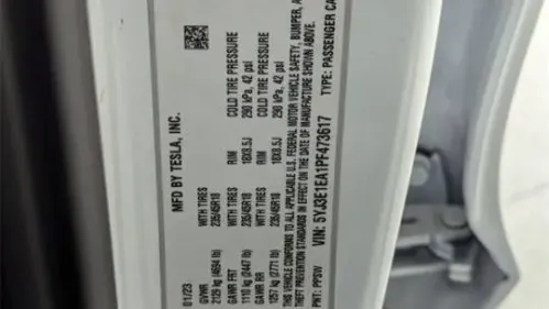 2023 Tesla Model 3 5YJ3E1EA1PF473617