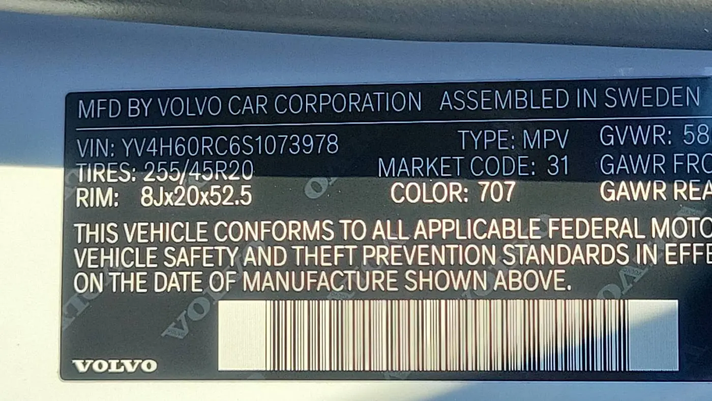 2025 Volvo XC60 YV4H60RC6S1073978
