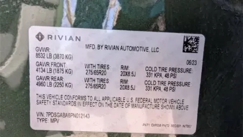 2023 Rivian R1S 7PDSGABA6PN012143